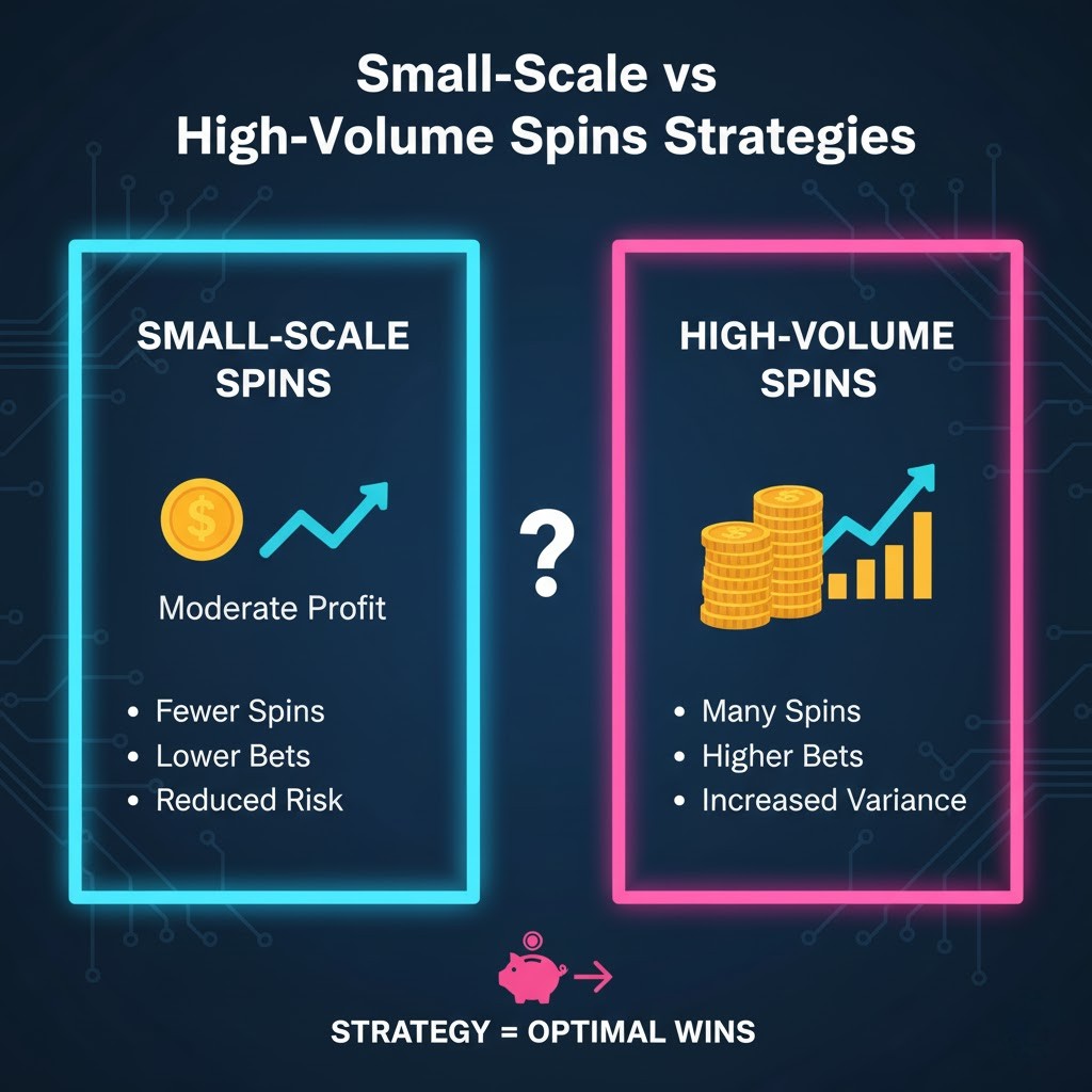 Small-Scale vs High-Volume Spins Strategies Зобр 1