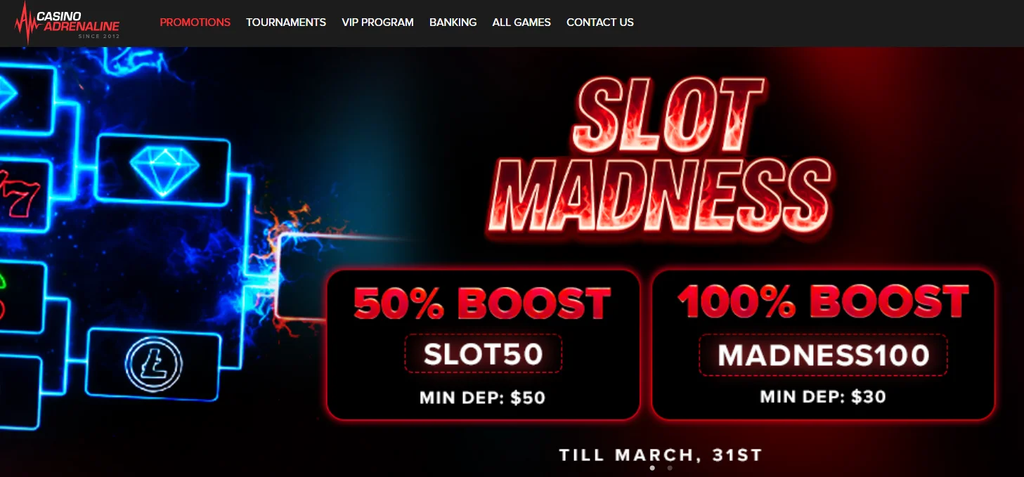 Bonuses & Promotions at Adrenaline 
